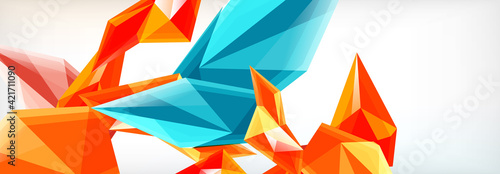 Vector 3d triangles and pyramids abstract background for business or technology presentations, internet posters or web brochure covers