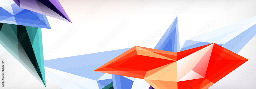 Fototapeta premium Vector 3d triangles and pyramids abstract background for business or technology presentations, internet posters or web brochure covers