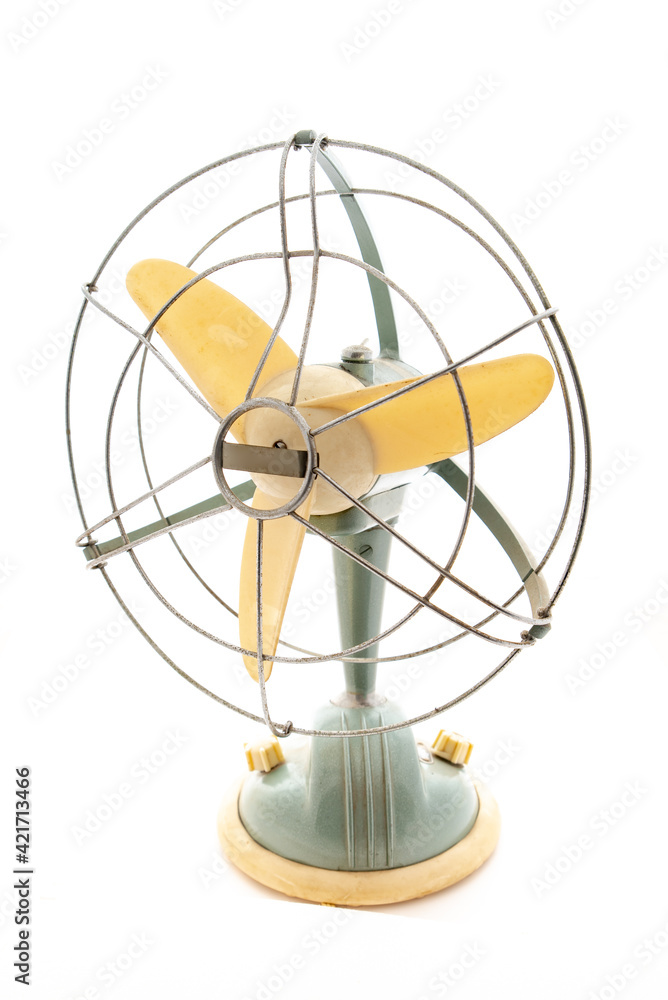 vintage fan isolated on white
