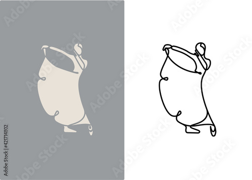 flamenco dancer workout vector icon in flat and outline