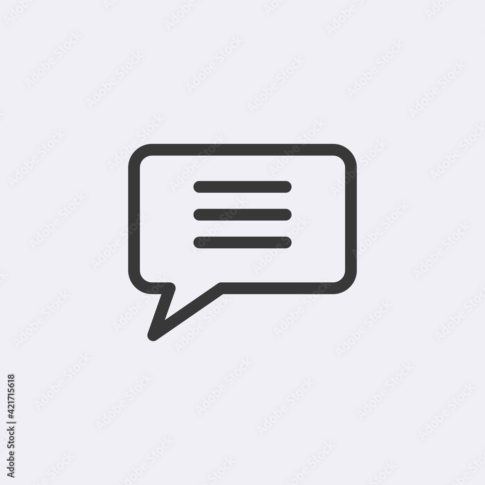 Speech bubble social media icon isolated on background. Chat symbol modern, simple, vector, icon for website design, mobile app, ui. Vector Illustration Speech bubble social media icon isolated on background. Chat symbol modern, simple, vector, icon for website design, mobile app, ui. Vector Illustration
