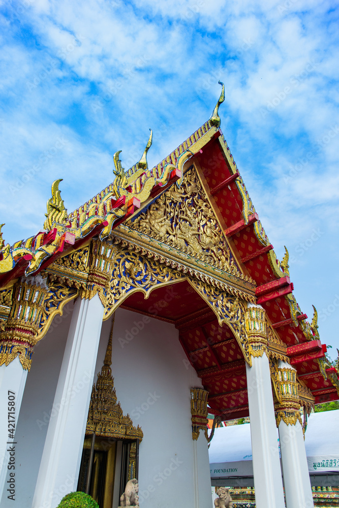 BANGKOK, THAILAND - January 19,2019: View of Royal Grand Palace in Bangkok. Royal Grand Palace is famous destination in Bangkok. BANGKOK, THAILAND - January 19,2019: View of Royal Grand Palace in Bangkok. Royal Grand Palace is famous destination in Bangkok.