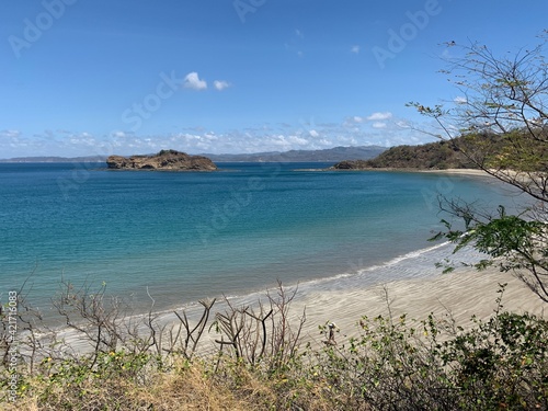 A panoramic scene of a beach at Guanacaste in Costa Rica