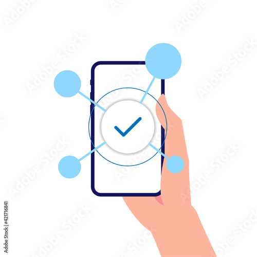all can be access from smartphone app concept illustration flat design vector eps10