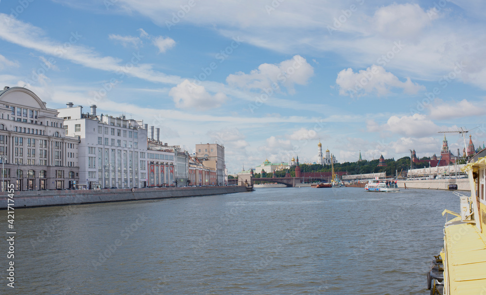 View of the Kremlin from the boat View of the Kremlin from the boat
