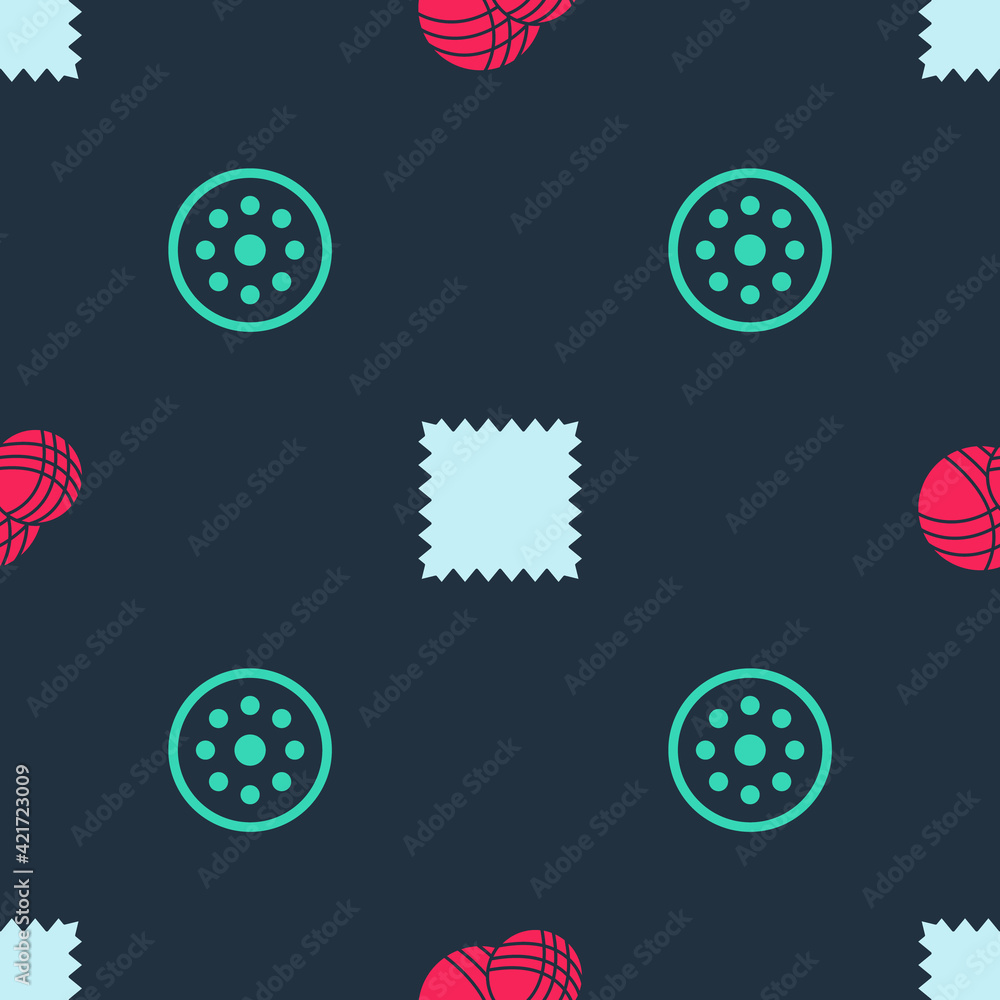 Set Yarn ball, Leather and Sewing button on seamless pattern. Vector Set Yarn ball, Leather and Sewing button on seamless pattern. Vector
