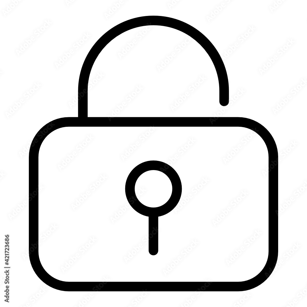 Open padlock icon design line style Open padlock icon design line style