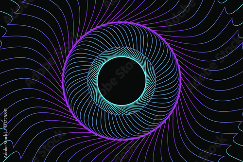 Abstract neon fractal pattern Geometric line art vector background.