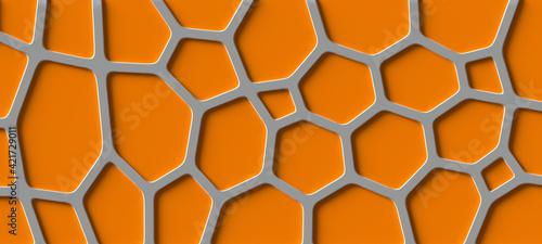 Texture and pattern of different shapes on an orange background