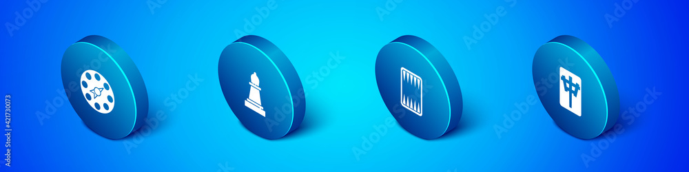 Set Isometric Twister game, Backgammon board, Mahjong pieces and Chess icon. Vector Set Isometric Twister game, Backgammon board, Mahjong pieces and Chess icon. Vector