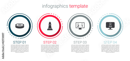 Set Checker game chips, Chess, Sport mechanical scoreboard and . Business infographic template. Vector