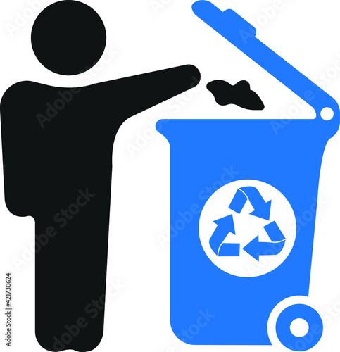 use dust bin icon, recycle bin icon, people use dust bin icon