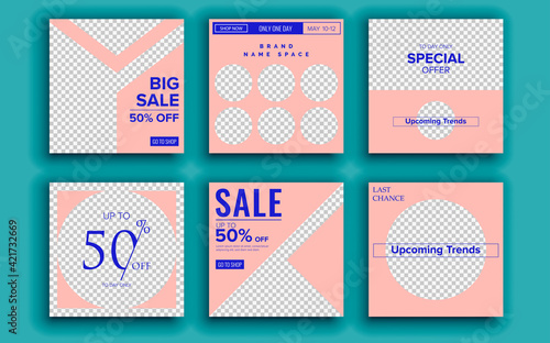 Set of sale banner template design. Vector illustration.