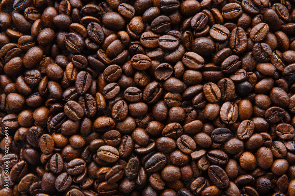 Roasted coffee beans background. Roasted coffee beans background.