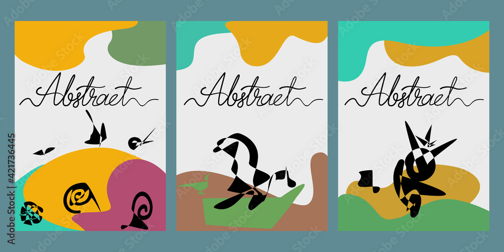 Fototapeta premium Abstract design background with doodle style mixed with hand lettering can be applied for a wide variety of applications