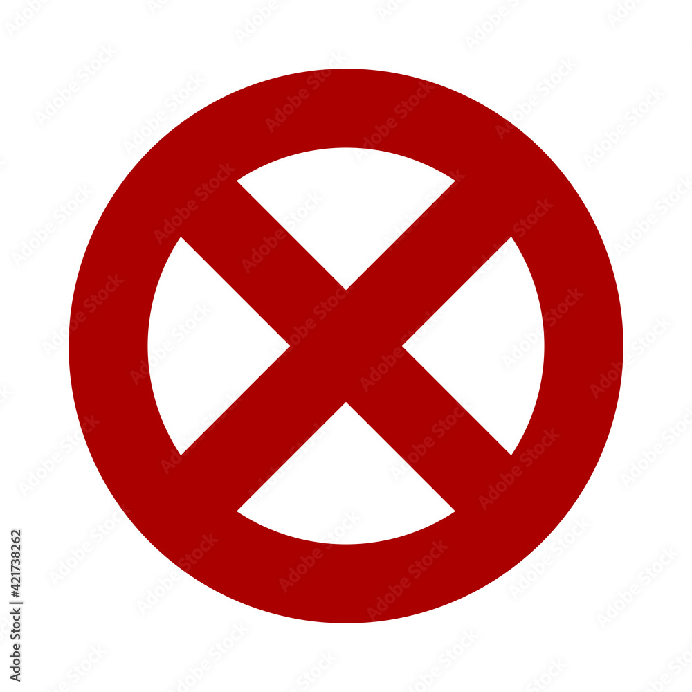 Red Round No Sign or No Parking Icon. Vector Image. Red Round No Sign or No Parking Icon. Vector Image.