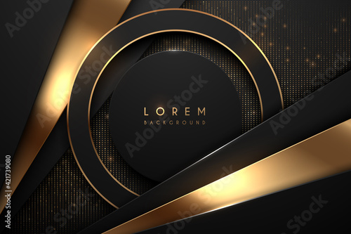 Abstract black and gold luxury background