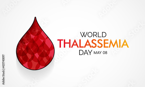 World Thalassemia Day is observed each year on May 8th to commemorate Thalassemia victims and to encourage those who struggle to live with the disease. Vector illustration.
