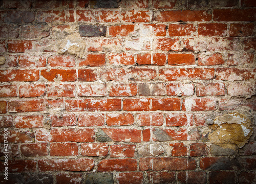 Old Brick wall background or texture. Close up