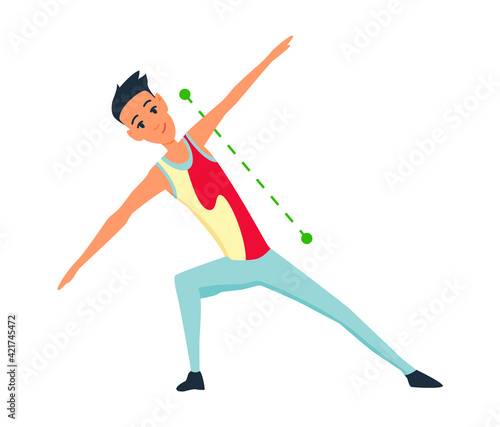 Posture and ergonomics. Correct alignment of human body posture for good personality and healthy of spine and bone. Healthy natural posture at sport