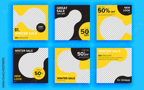 Set of sale banner template design. Vector illustration.