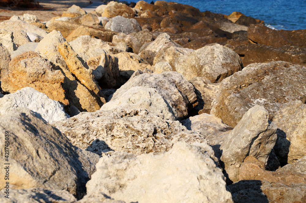 large stones on the seashore natural background large stones on the seashore natural background