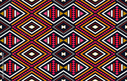 Geometric ethnic pattern traditional Design for background, carpet, wallpaper, clothing, wrapping, Batik, fabric, sarong, Embroidery vector illustration pattern.