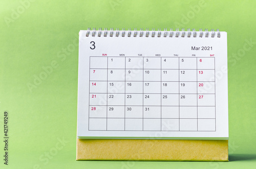 March Calendar 2021.