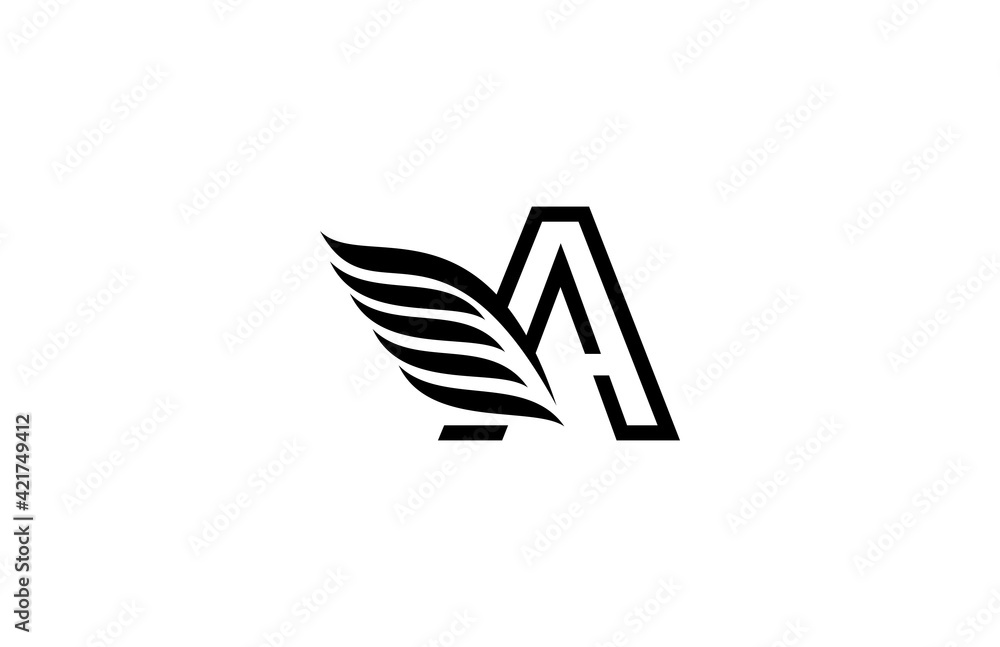 Typography Logo Font Letter A Wings Vector Typography Logo Font Letter A Wings Vector