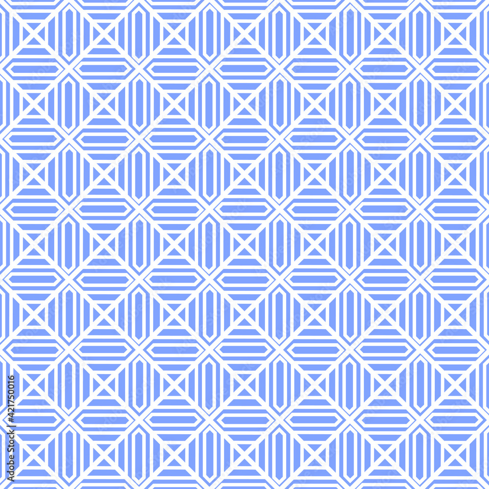 Abstract seamless pattern made with lines and shapes, blue background, design for wallpaper, background fills, card, banners Abstract seamless pattern made with lines and shapes, blue background, design for wallpaper, background fills, card, banners