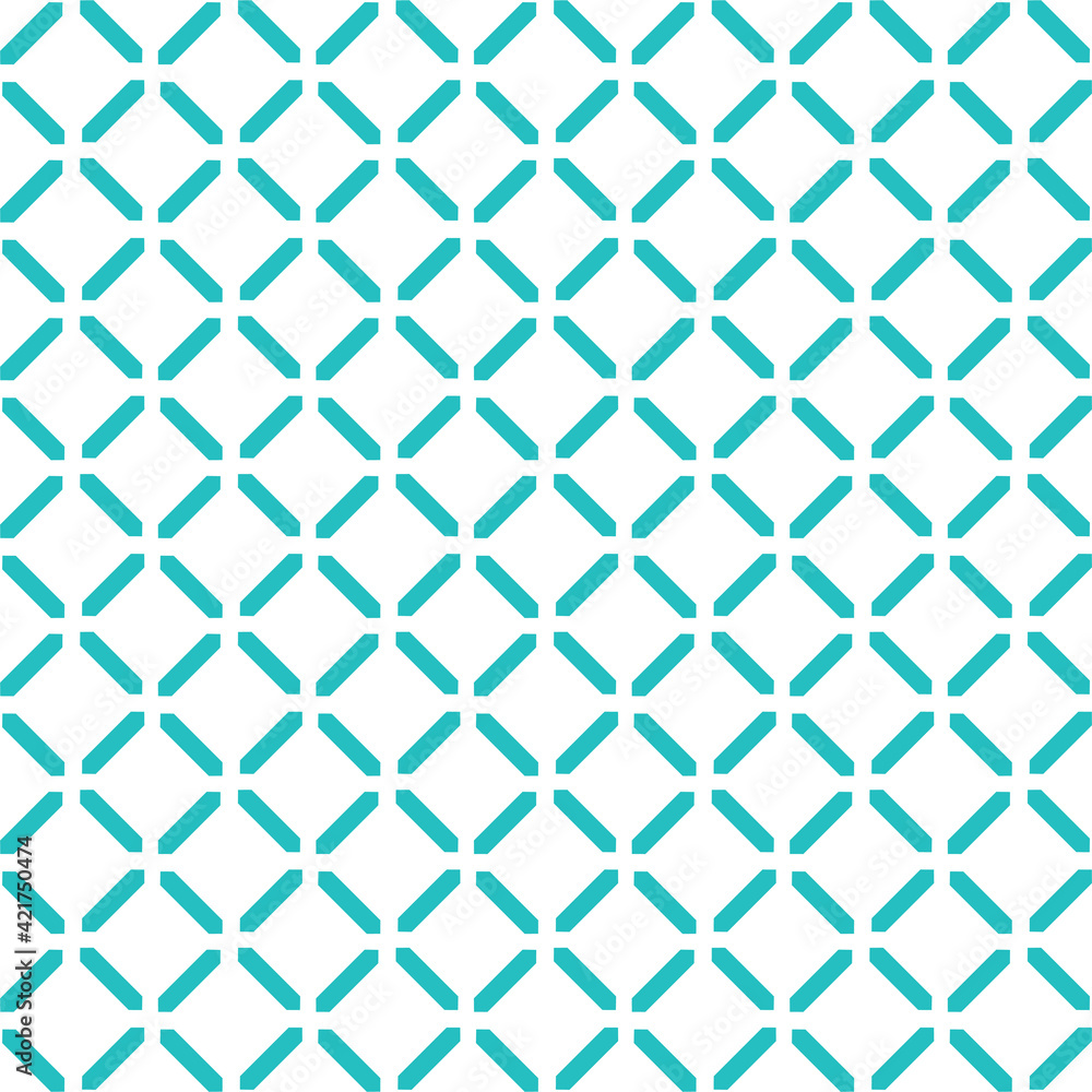 Simple seamless pattern made with lines, X cross geometric pattern, blue shapes, white background Simple seamless pattern made with lines, X cross geometric pattern, blue shapes, white background