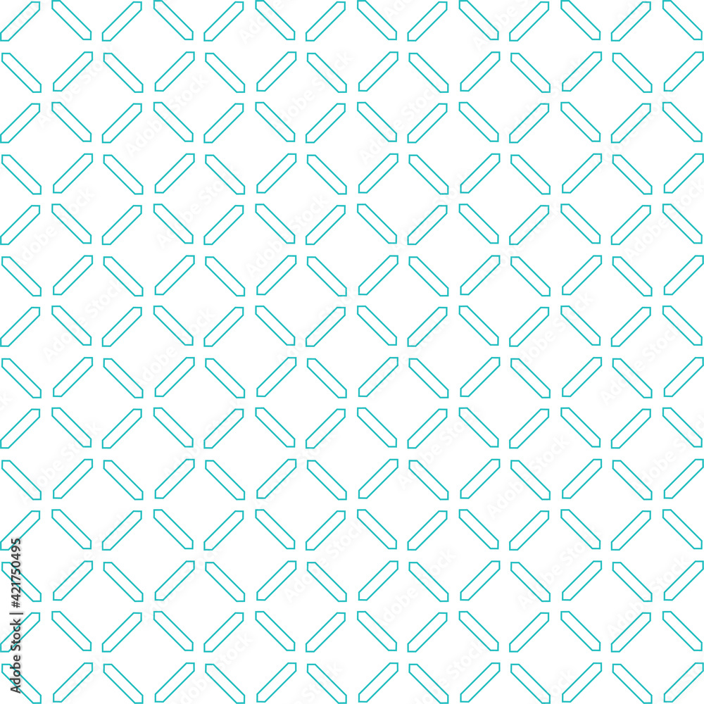 Simple seamless pattern made with lines, X cross geometric pattern, blue shapes, white background Simple seamless pattern made with lines, X cross geometric pattern, blue shapes, white background