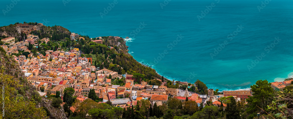 Panoramic view of Taormina, Sicily