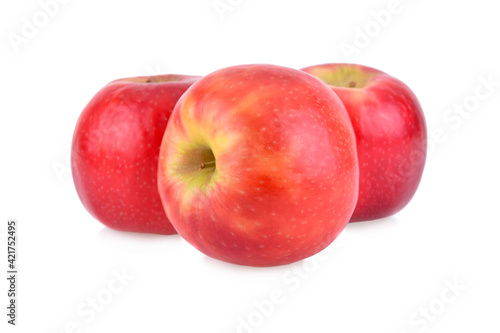 Red apple isolated on white background.