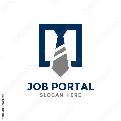 Job portal logo design template. Concept of professional employee recruitment agency logo vector