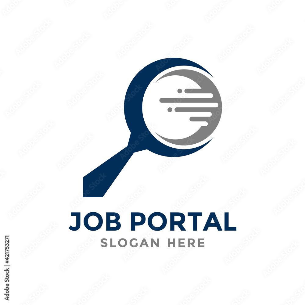 Job portal logo design template. Concept of professional employee recruitment agency logo vector Job portal logo design template. Concept of professional employee recruitment agency logo vector