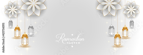 beautiful ramadan kareem banner in arabic islamic style