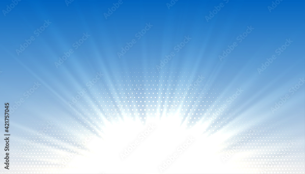 blue skye with glowing sun rays background blue skye with glowing sun rays background