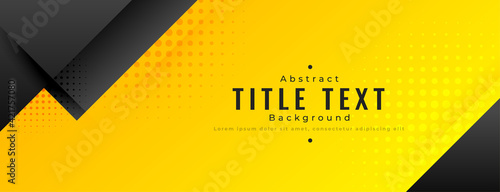 abstract yellow and black wide banner design