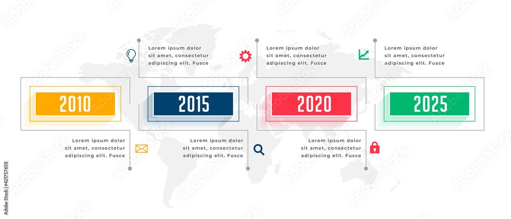 yearly business infographic timeline template design
