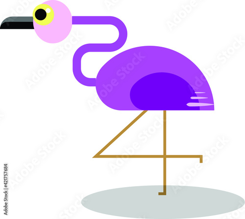 simple and minimalistic swan constructed by basic shapes