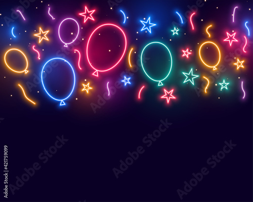 ballons stars and confetti celebration birthday background