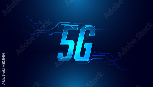 digital 5G fifth generation fast speed mobile technology background