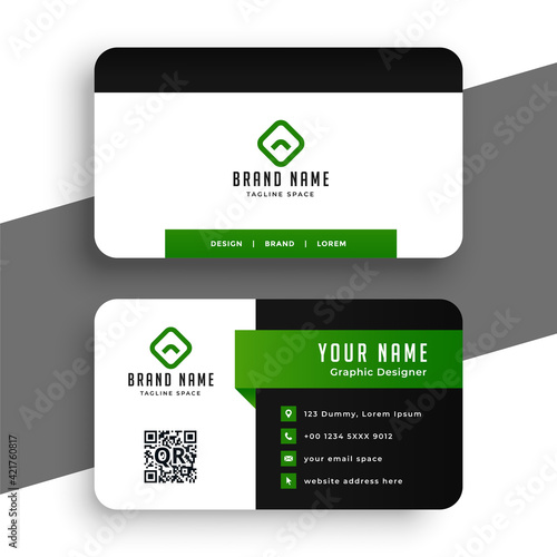 professional green business card design template