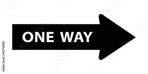 One way road street sign. One Way traffic signage with arrow. Vector illustration.