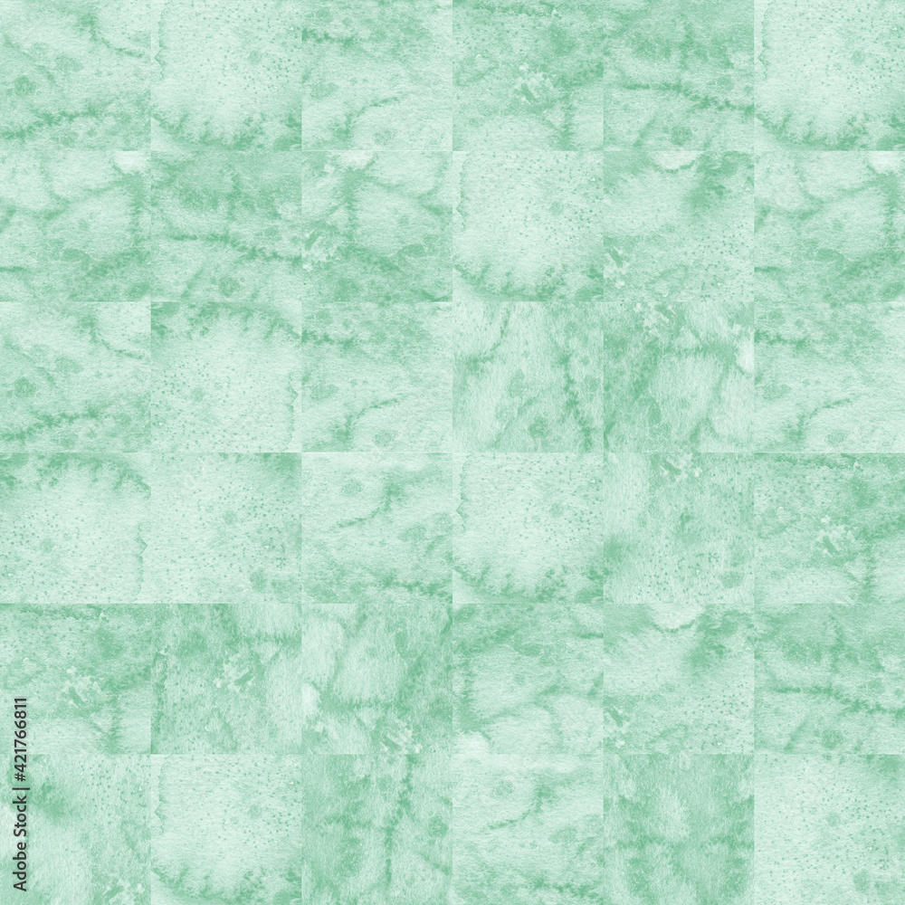 Obraz premium Green watercolor seamless pattern. Abstract watercolor background.