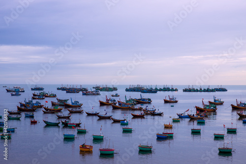 Fishing boats in Mui Ne harbour, Vietnam.