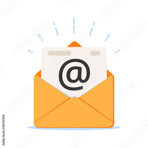 Mail Icon, Envelope Icon Vector. Mailing, envelope illustration. Internet letter, mail icon. Opened email.