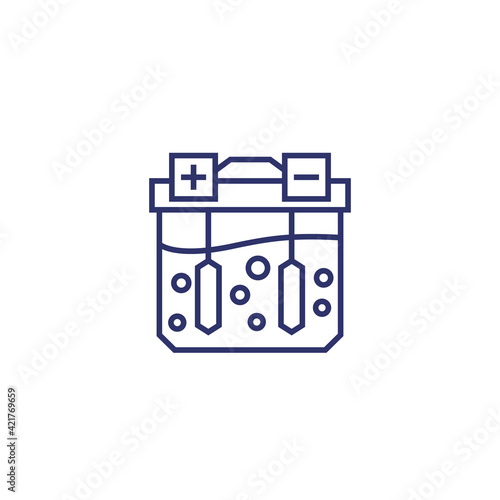 electrolysis icon, line vector design