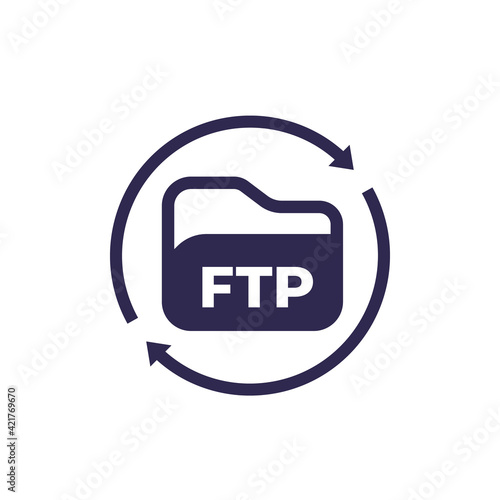 ftp icon, transfer, upload to server photo